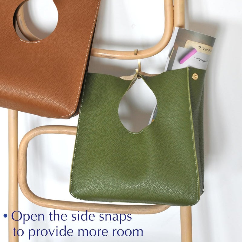 Hoxis Vintage Minimalist Style Soft Pu Leather Handbag Clutch Small Tote - Image 3